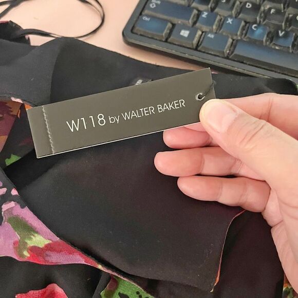 W118 Walter Baker NWT Floral Marble Sleeveless Sheer Racerback Lined Maxi Dress - Picture 13 of 15